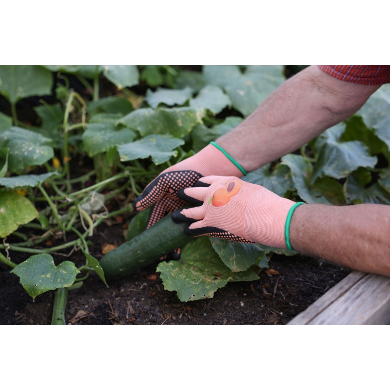 298056 - Tuinhandschoen Blossom, maat 6 apricot, met noppen - KERBL - Agrodieren.be - 298056