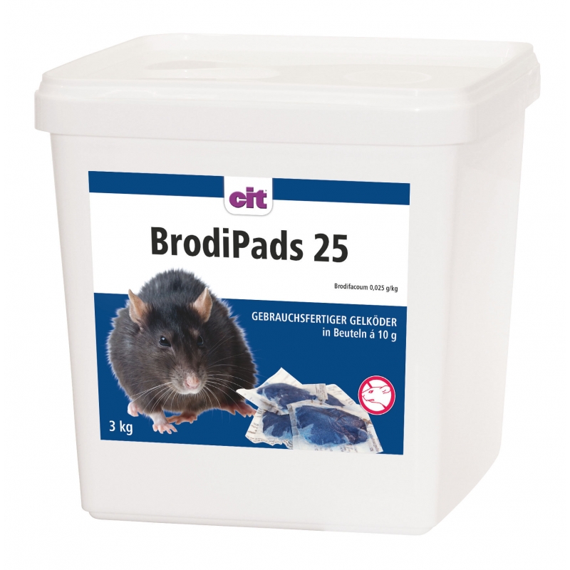 299485 - BrodiPads 25, 3 kg Brodifacoum - KERBL - Agrodieren.be - 299485