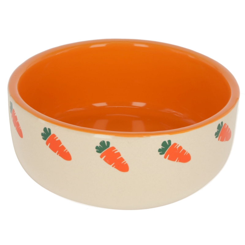 81803 - Gamelle céramique pour rongeur beige/orange, 750ml, Ø14,5cm - KERBL - Agrodieren.be - 81803