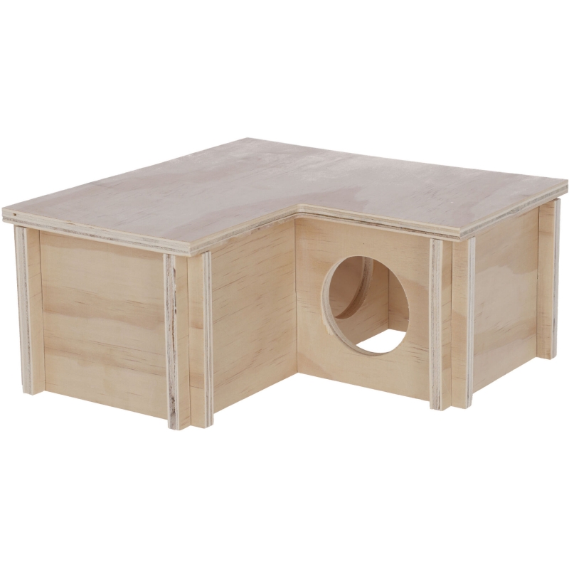 81828 - Hamsterhuis natural, 3 hokjes 24 x 24 x 11 cm - KERBL - Agrodieren.be - 81828